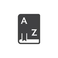 Glossary book icon in flat style. Guidebook encyclopedia illustration on isolated background. A-Z notebook sign business concept. vector