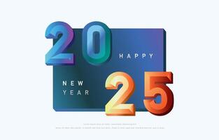 2025 happy are year with 3d gradient for horizontal design vector