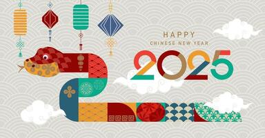 2025 Happy chinese new year background for horizontal cover vector
