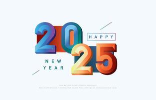 2025 happy are year with 3d gradient for horizontal design vector