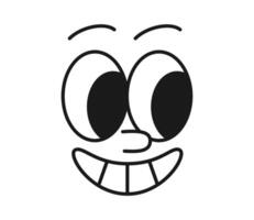 Retro cartoon character face with toothy grin vector