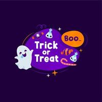 Halloween frame with ghost and festive sweets vector