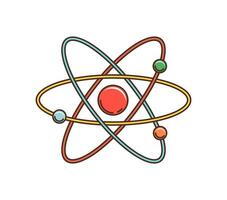 Groovy retro cartoon planetary atom model vector
