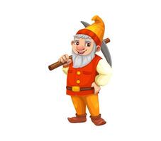Cartoon gnome dwarf miner character with kyle vector