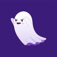 Halloween kawaii ghost with mischievous face vector