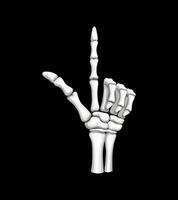 Skeleton hand making pointing up gesture, vector