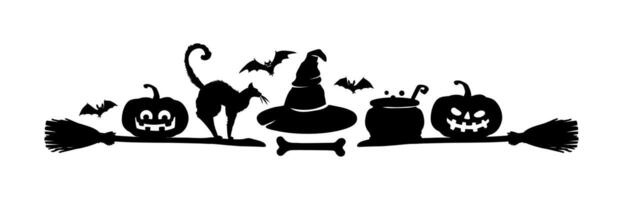 Halloween frame border and divider with pumpkins vector