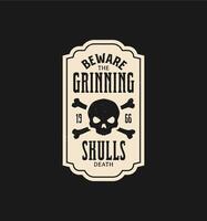 Halloween potion label with a skull and crossbones vector