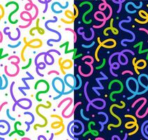 Color squiggle line pattern, vibrant background vector