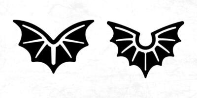 Flat design angel wings silhouette design element vector