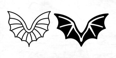 Flat design angel wings silhouette design element vector