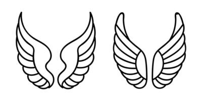 Flat design angel wings silhouette design element vector