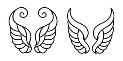 Flat design angel wings silhouette design element vector
