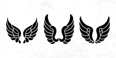 Flat design angel wings silhouette design element vector