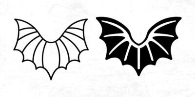 Flat design angel wings silhouette design element vector