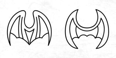 Flat design angel wings silhouette design element vector