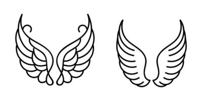 Flat design angel wings silhouette design element vector