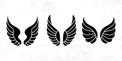 Flat design angel wings silhouette design element vector