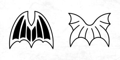 Flat design angel wings silhouette design element vector