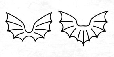 Flat design angel wings silhouette design element vector