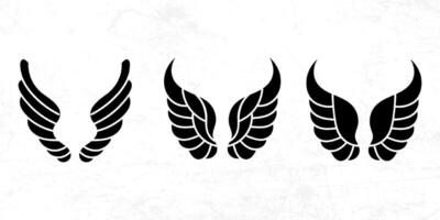 Flat design angel wings silhouette design element vector
