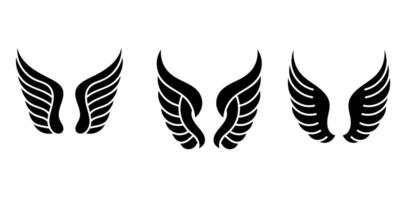 Flat design angel wings silhouette design element vector