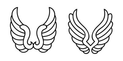 Flat design angel wings silhouette design element vector