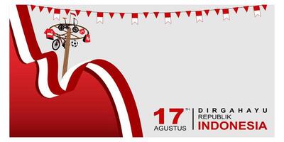Indonesian independence day background template vector