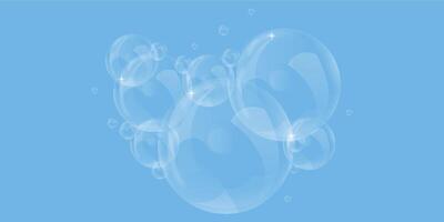 soap bubble. Realistic soap bubble, glare. Foam bubbles. Powder and soap, detergent. vector