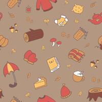 Seamless pattern autumn fall thanksgiving vector
