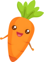 Adorable cartoon carrot beams with cheerful smile. AI-generated. png