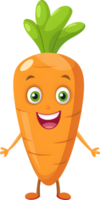Adorable cartoon carrot beams with cheerful smile. AI-generated. png