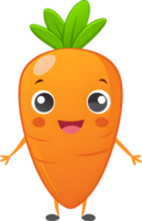 Adorable cartoon carrot beams with cheerful smile. AI-generated. png