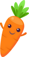 Adorable cartoon carrot beams with cheerful smile. AI-generated. png