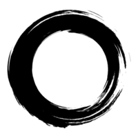 Grunge circle frame. Grunge circle drawn with brush strokes. Circle drawn in ink. Grunge frame contains stains, scratches, cracks, unevenness and other elements that create a worn effect. png