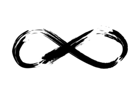 Grunge infinity sign. Symbol freedom eternity or infinity in various contexts. Infinity sign combines deep meaning a unique visual style. Figure 8 with rough edges and texture that imitates wear. png