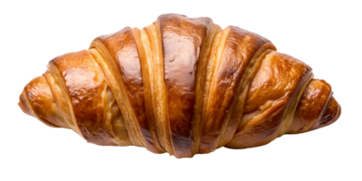 Croissant on a white isolated background, front view. Serve yourself a delicious croissant, suitable for decorating restaurant and bakery menus. French classics png