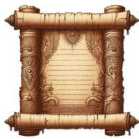 blank vintage scroll paper A Scroll vintage paper template With Leaves And Scrolls On It png
