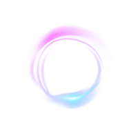 Dynamic Abstract Neon Circle Waves with Vibrant Glow on Transparent Background png