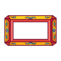 an ornate square frame with a colorful pattern png