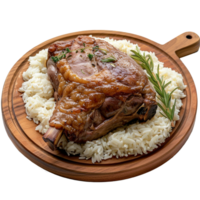 Rice with meat isolated on transparent background png