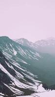 mountains are hidden in low clouds and fog video
