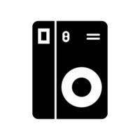 Flat design polaroid camera icon. vector