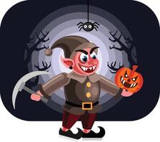 Evil Dwarf Halloween Character vector