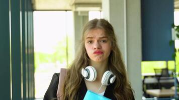 Troubled and stressed girl before exam that doesnt know the answers video