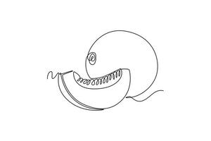 Fruits concept. Single line draw design graphic illustration. vector