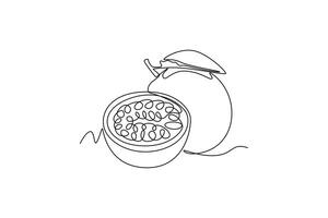 Fruits concept. Single line draw design graphic illustration. vector