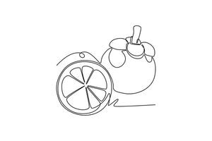 Fruits concept. Single line draw design graphic illustration. vector