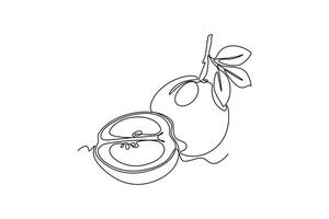Fruits concept. Single line draw design graphic illustration. vector