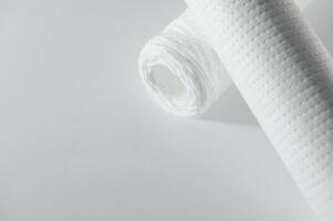 filter cartridges for water on a white background. Installation of reverse osmosis water purification system. photo